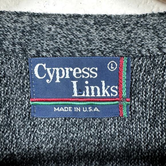 Vintage Cypress Links Sweater Size Large Grey V Neck Button Up Cardigan USA 90s - Picture 3 of 5